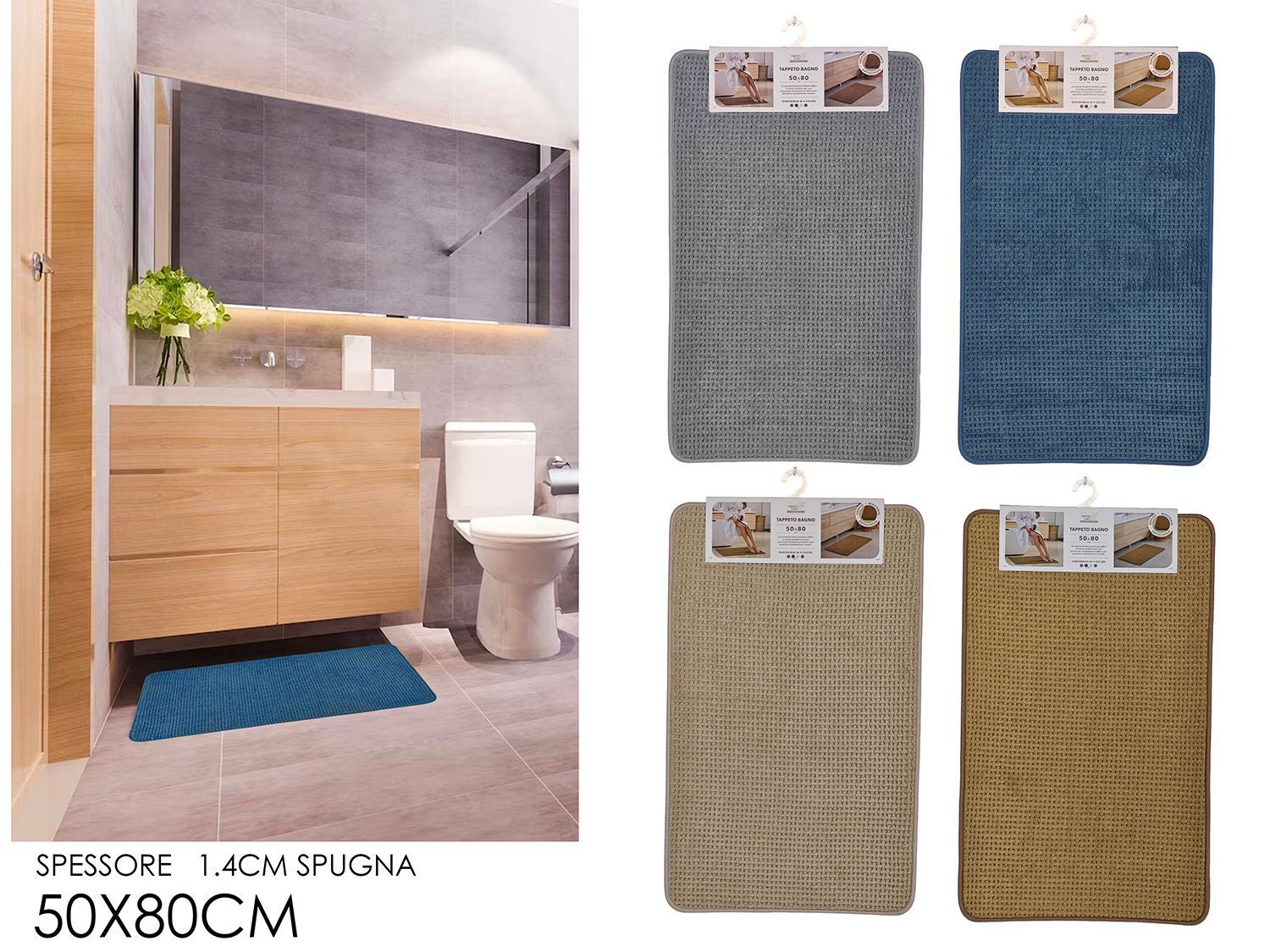 TAPPETO BAGNO 50X80 DEC. INTRECCIO 4ASS
