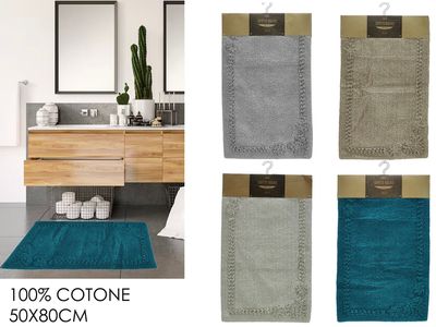 TAPPETO BAGNO 50X80CM C/MERLETTO 4ASS
