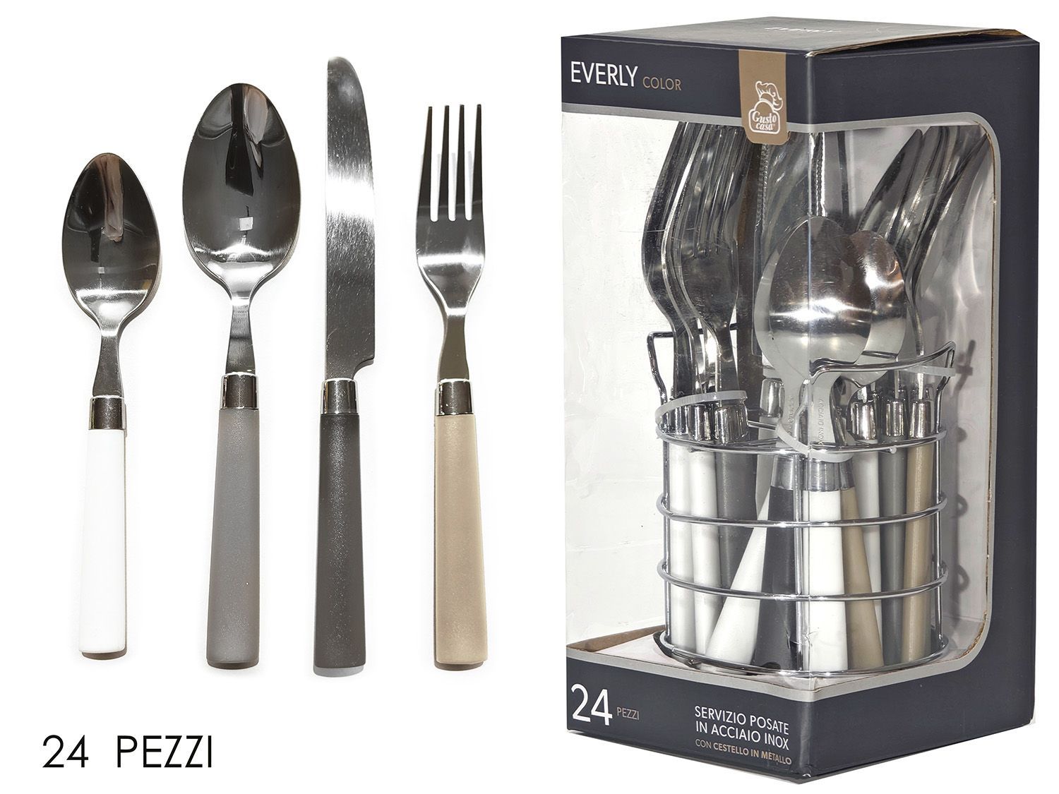 SET POSATE 24PZ EVERLY MIX C/CESTELLO