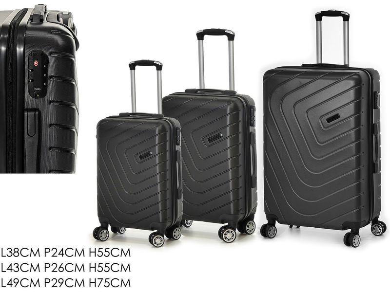 TROLLEY SEMIRIGIDO NERO CM. 43X26X65