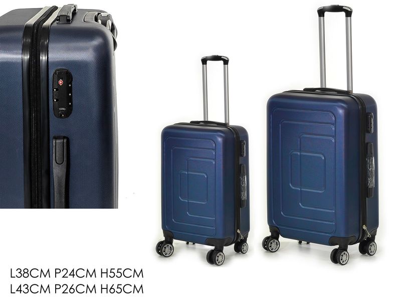 TROLLEY SEMIRIGIDO BLU 43X26X65