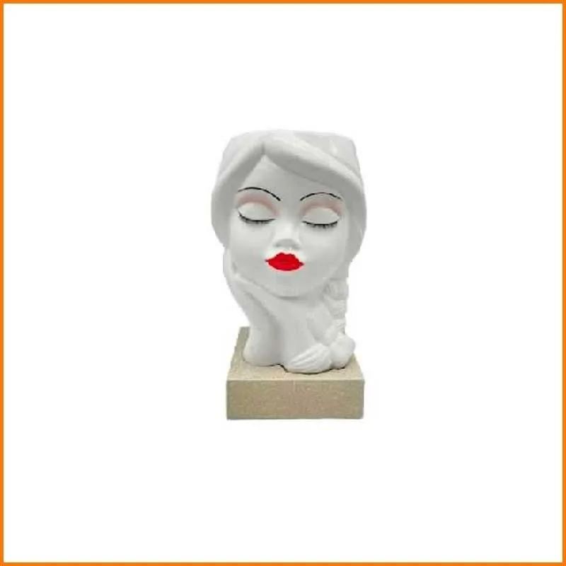 VASO BAMBOLINA 18CM BIANCO BASE TORTORA