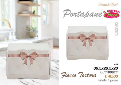 PORTAPANE BIANCO FIOCCO TORTORA TVG