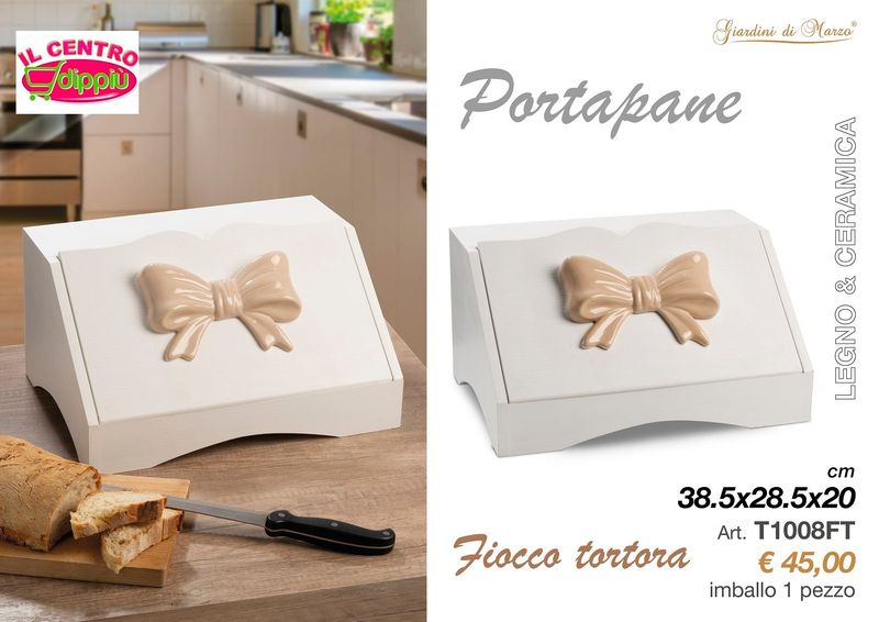 PORTAPANE BIANCO FIOCCO TORTORA