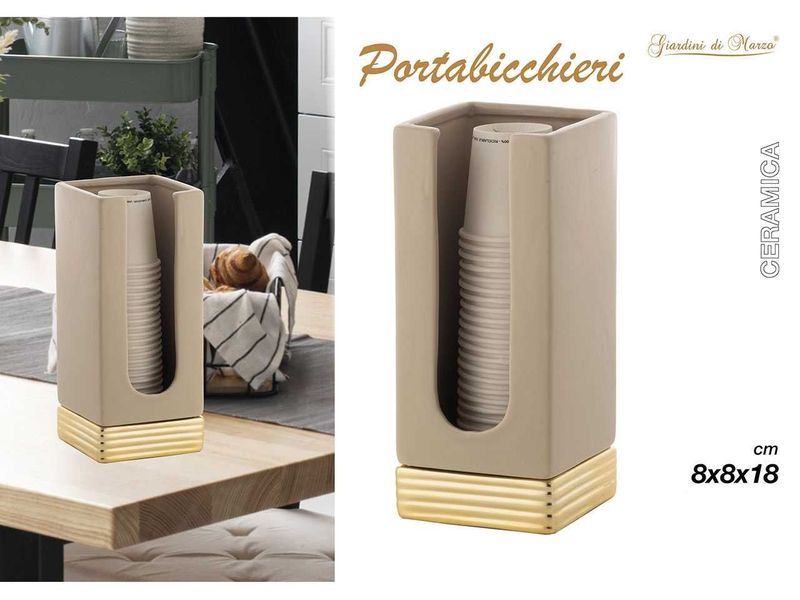 PORTA BICCHIERI QUADRATO ORO