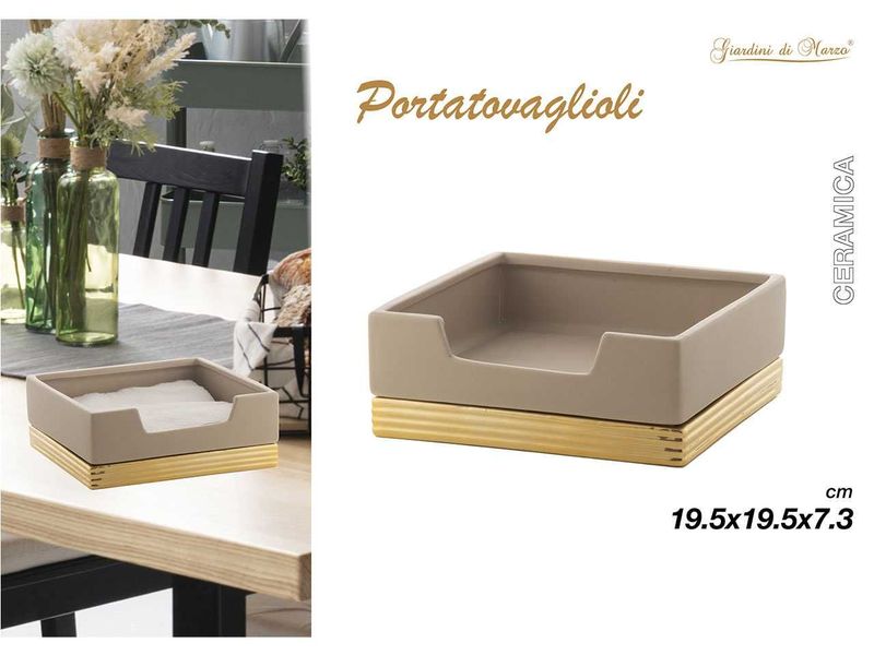 PORTA TOVAGLIOLI QUADRATO ORO