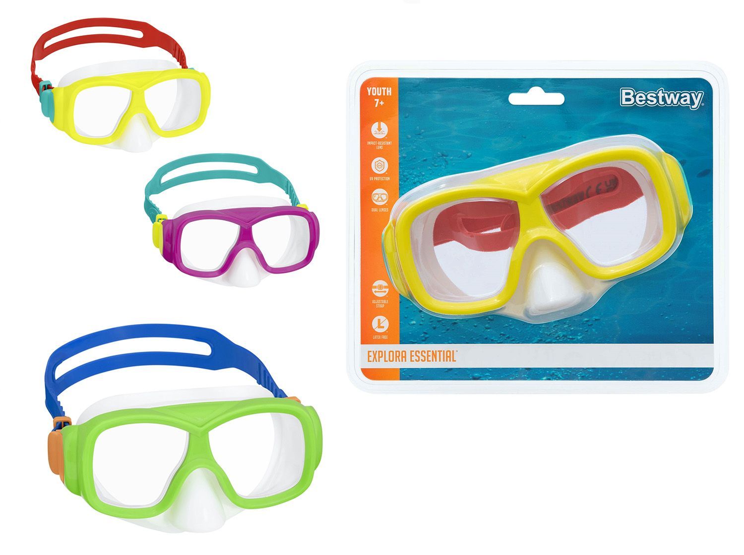 MASCHERA AQUANAUT 3ASS 7-14ANNI