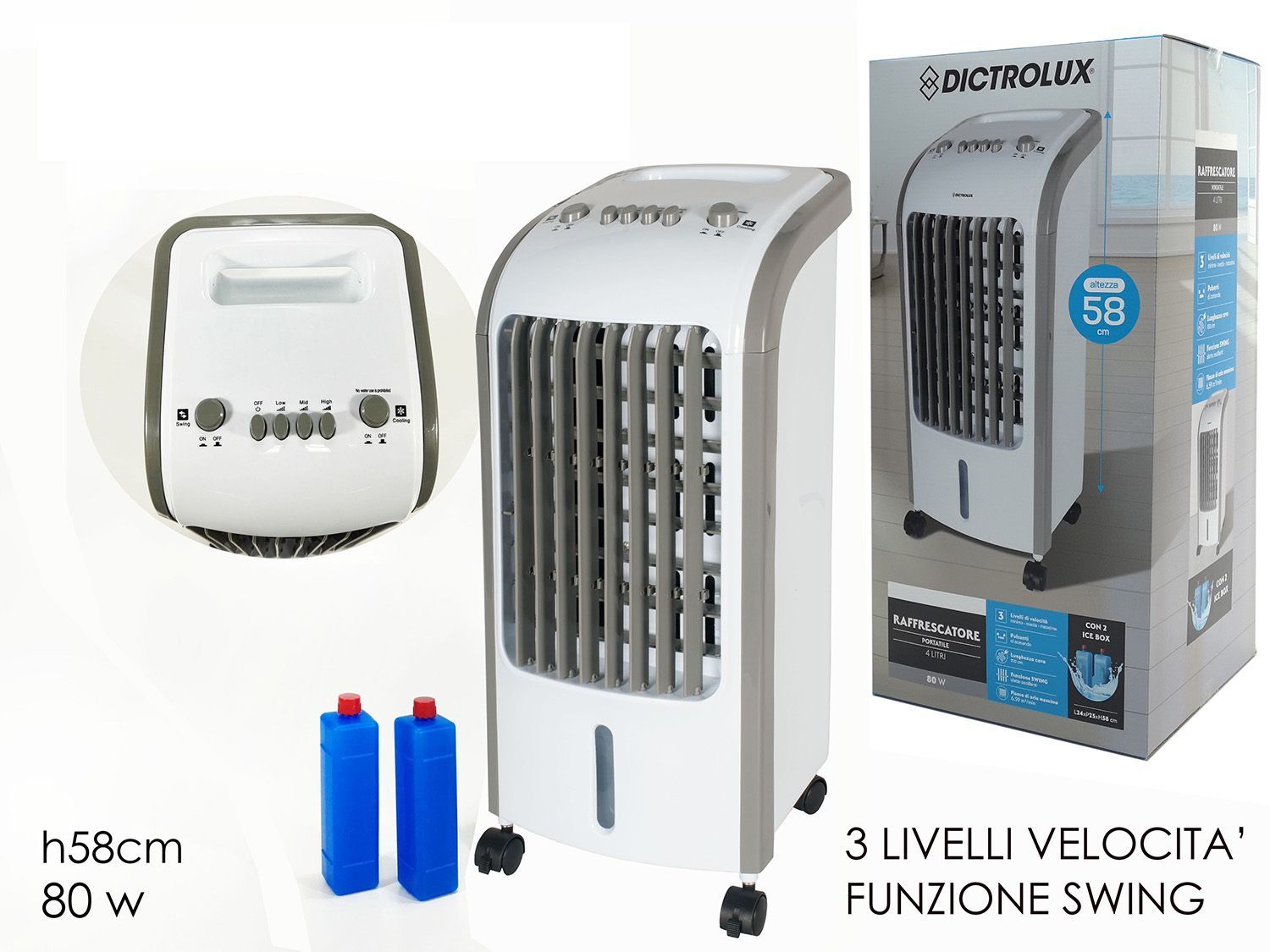 RAFFRESCATORE 80W aria portatile refrigeratore ventilatore umidificatore