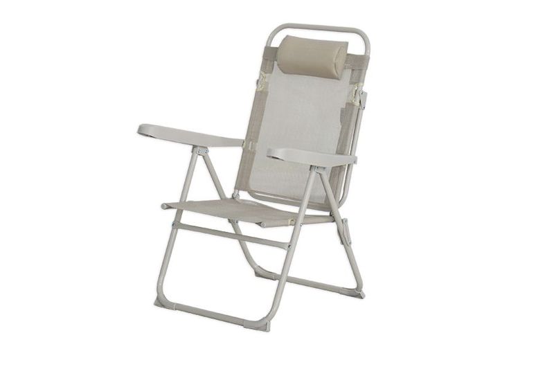 SEDIA RECLINABILE  ALLUMINIO/TXT  CM 61,5X57X96,5  COLORE SABBIA