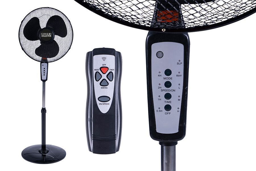 VENTILATORE A PIANTANA CON TELECOMANDO 50W NERO - MODELLO PD65