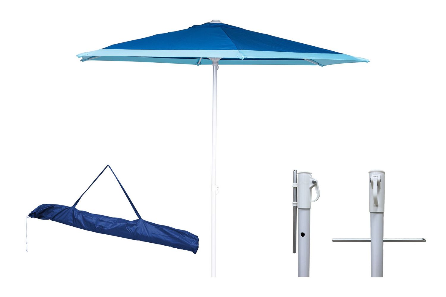 OMBRELLONE DA SPIAGGIA 220CM - POLY BLU