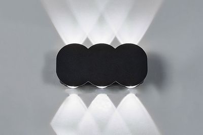 APPLIQUE DA MURO CON 6 LED NERO - LUCE FREDDA