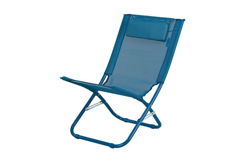 SEDIA DA SPIAGGIA PIEGHEVOLE CON CUSCINO - BLU