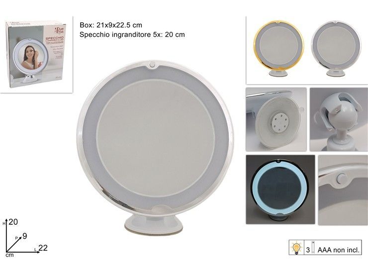 SPECCHIO LUMINOSO CON VENTOSA