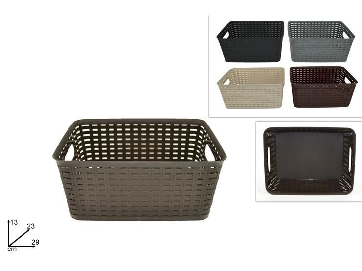 CESTO CON MANICI IN RATTAN - 29x23 CM