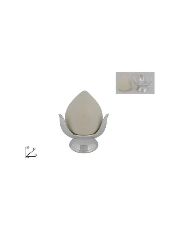 PUMO BIANCO CON BASE SILVER -  22 CM