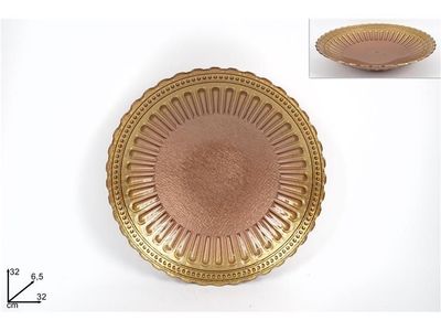 CENTROTAVOLA MARRONE GLITTER ORO - 32 CM CENTROTAVOLA MARRONE GLITTER ORO - 32 CM