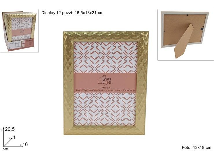 CORNICE ORO FANTASIA ROMBI - 13x18 CM