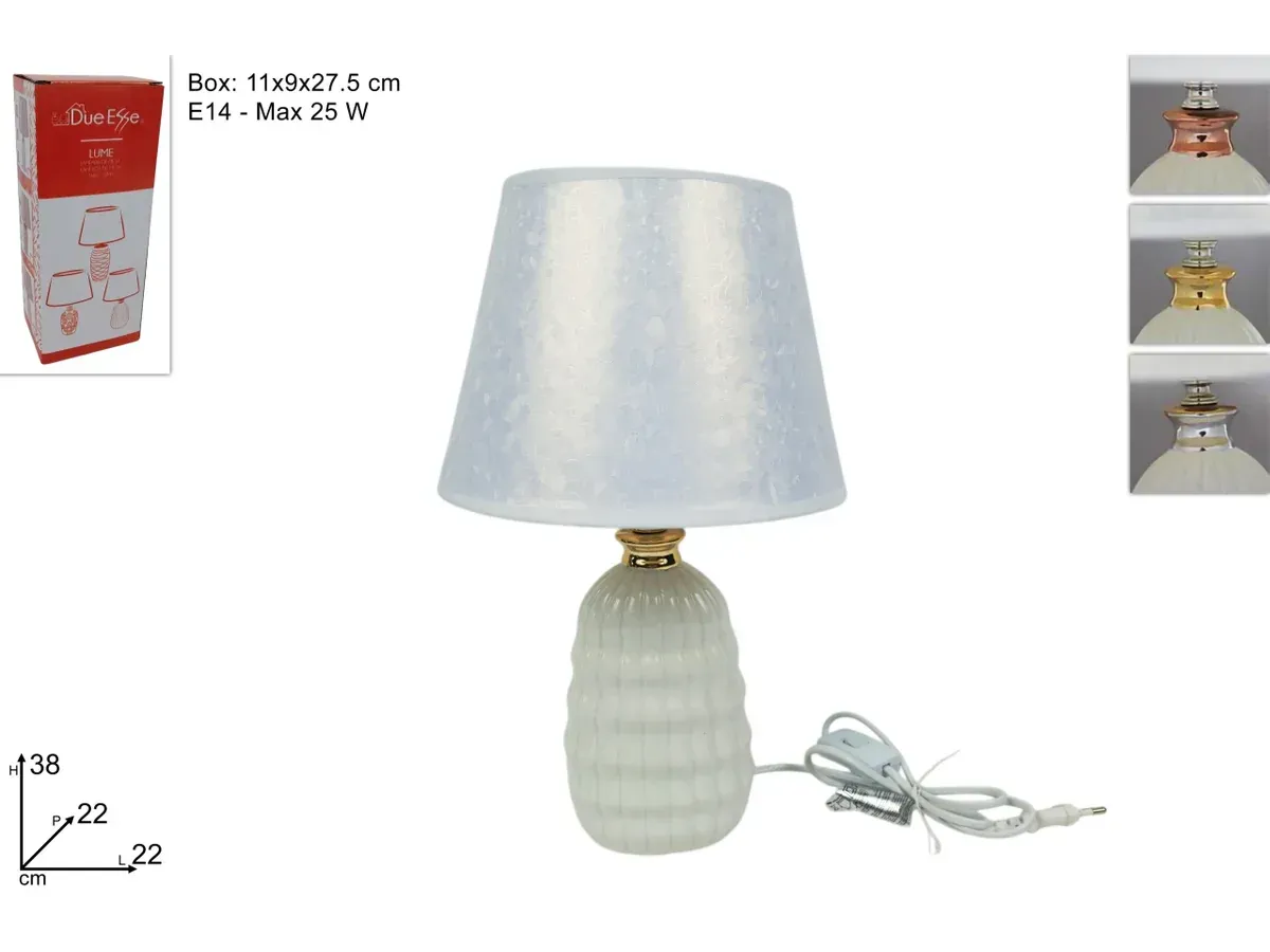 LUME BIANCO A RIGHE - 38 CM