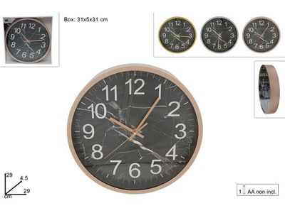 OROLOGIO DA MURO TONDO EFFETTO MARMO