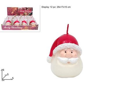 CANDELA VISO BABBO NATALE - 6 CM CANDELA VISO BABBO NATALE - 6 CM