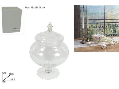 POTICHE IN VETRO CON COPERCHIO - 26CM POTICHE IN VETRO CON COPERCHIO - 26CM