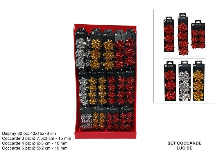SET COCCARDE LUCIDE ASSORTITE IN DISPLAY