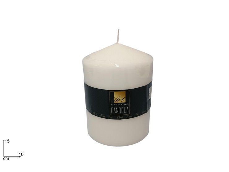 CANDELA A PILASTRO BIANCA - 15X10 CM
