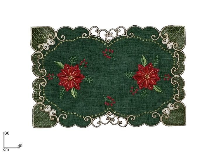 TOVAGLIETTA VERDE STELLA DI NATALE - 30X45 CM