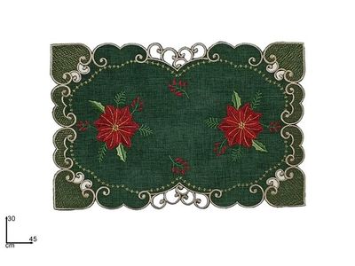TOVAGLIETTA VERDE STELLA DI NATALE - 30X45 CM TOVAGLIETTA VERDE STELLA DI NATALE - 30X45 CM