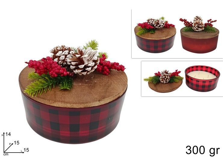 CANDELA PROFUMATA IN VETRO CON BACCHE