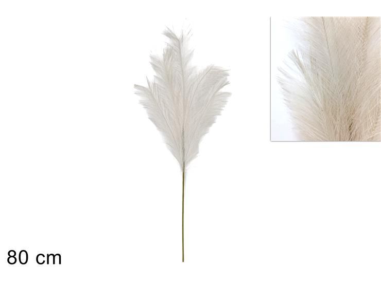 STELO CON PIUME DECORATIVE BIANCHE - 80CM