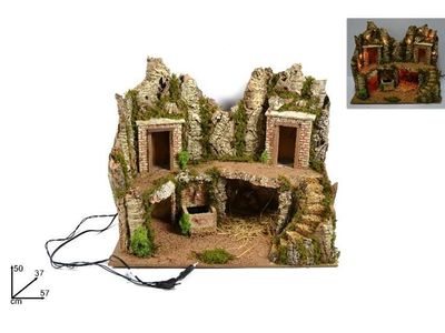 SCENARIO PRESEPE CON FONTANA E LUCI SCENARIO PRESEPE CON FONTANA E LUCI