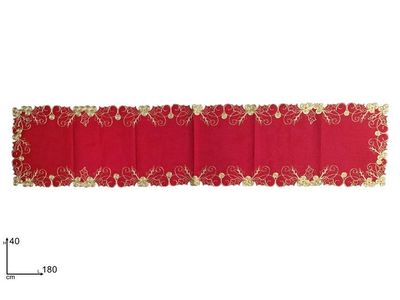 RUNNER NATALIZIO ROSSO CON VISCHIO ORO RUNNER NATALIZIO ROSSO CON VISCHIO ORO