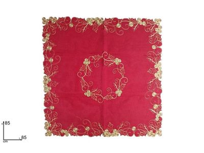 CENTROTAVOLA NATALIZIO ROSSO CON VISCHIO ORO - 85X85 CM CENTROTAVOLA NATALIZIO ROSSO CON VISCHIO ORO - 85X85 CM