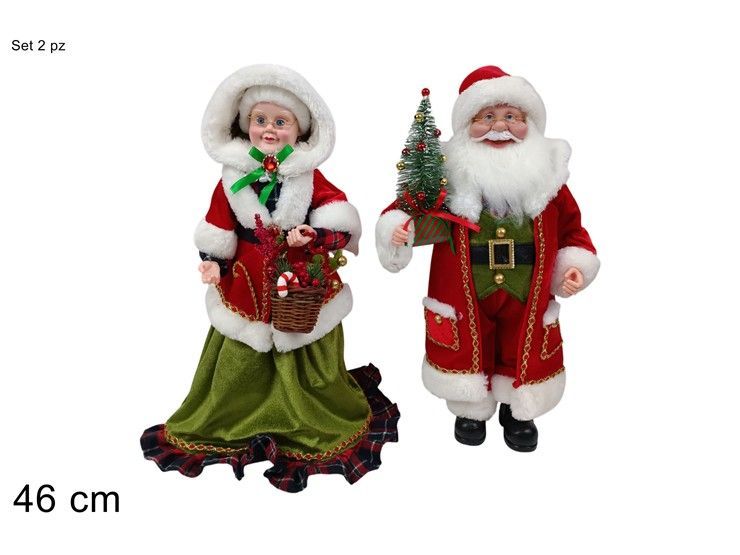 BABBO E MAMMA NATALE CON ABITO ROSSO E VERDE