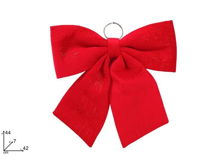 FIOCCO IN VELLUTO ROSSO CON DETTAGLI ORO - 44 CM