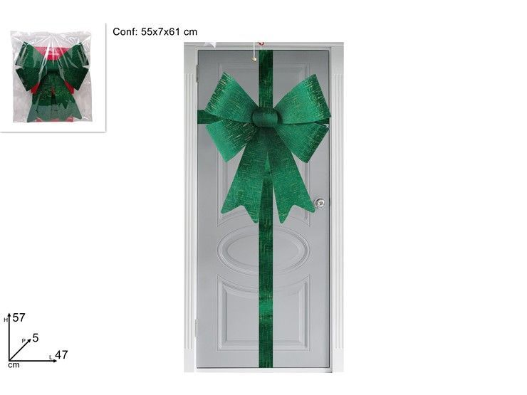 FIOCCO IN VELLUTO VERDE CON DETTAGLI ORO PER PORTA INGRESSO