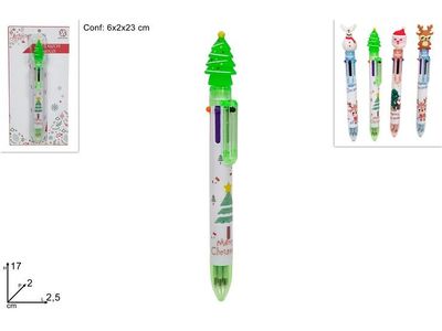 PENNA 6 COLORI CON SOGGETTI NATALIZI PENNA 6 COLORI CON SOGGETTI NATALIZI