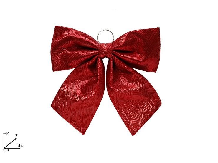 FIOCCO 44CM DECORO STRISCE ONDULATE ROSSO FIOCCO 44CM DECORO STRISCE ONDULATE ROSSO