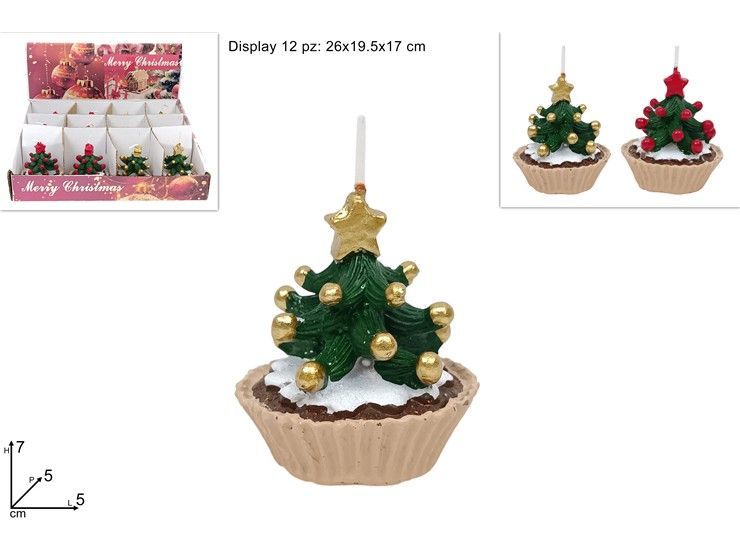 CANDELA DOLCETTO CON ALBERELLO 7 CM 2 CANDELA DOLCETTO CON ALBERELLO 7 CM 2