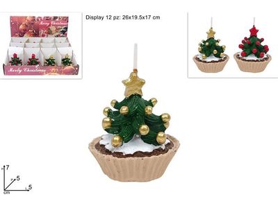 CANDELA DOLCETTO CON ALBERELLO 7 CM 2