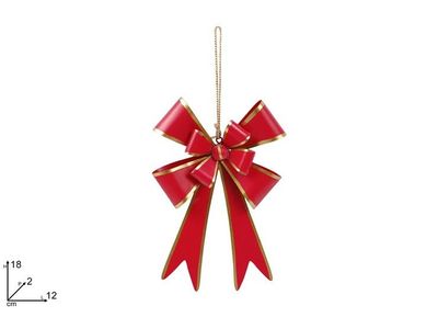 APPENDINO FIOCCO IN LATTA 18CM ROSSO CON BORDO ORO