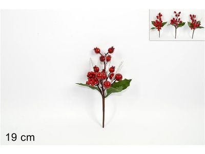 SPILLONE BACCHE CON  FOGLIE E STELI INNEVATI 3ASS