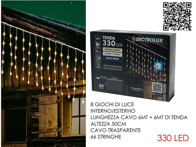 TENDA 6MT CON 330LED BIANCO C LX0.5MT H  P