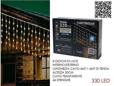TENDA 6MT CON 330LED BIANCO C LX0.5MT H  P