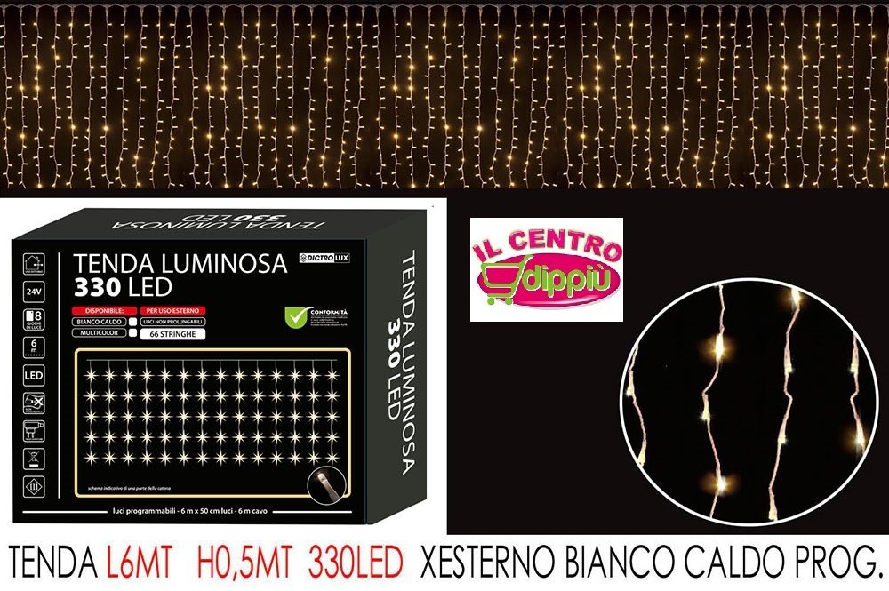 TENDA 6MT CON 330LED BIANCO C LX0.5MT H P