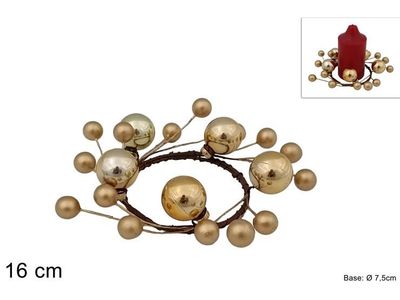 GIROCANDELA PALLINE ORO 16CM