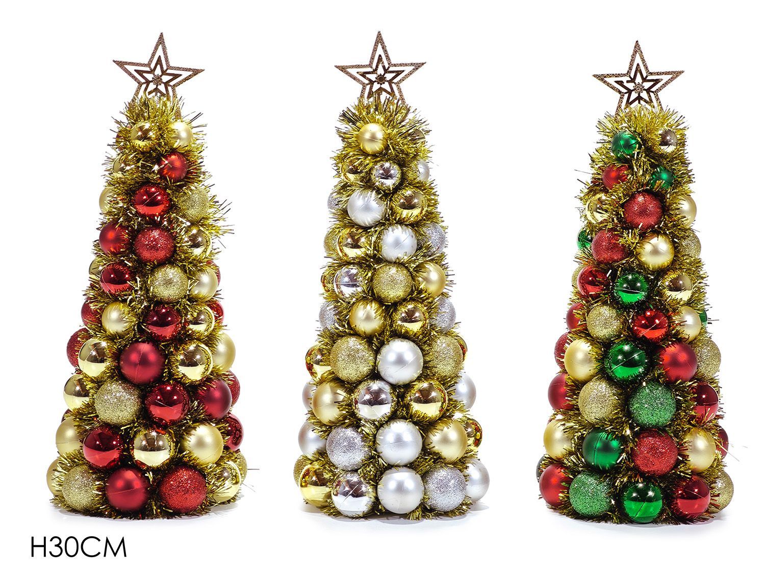 ALBERELLO CON PALLE E STELLA H30CM 3ASS