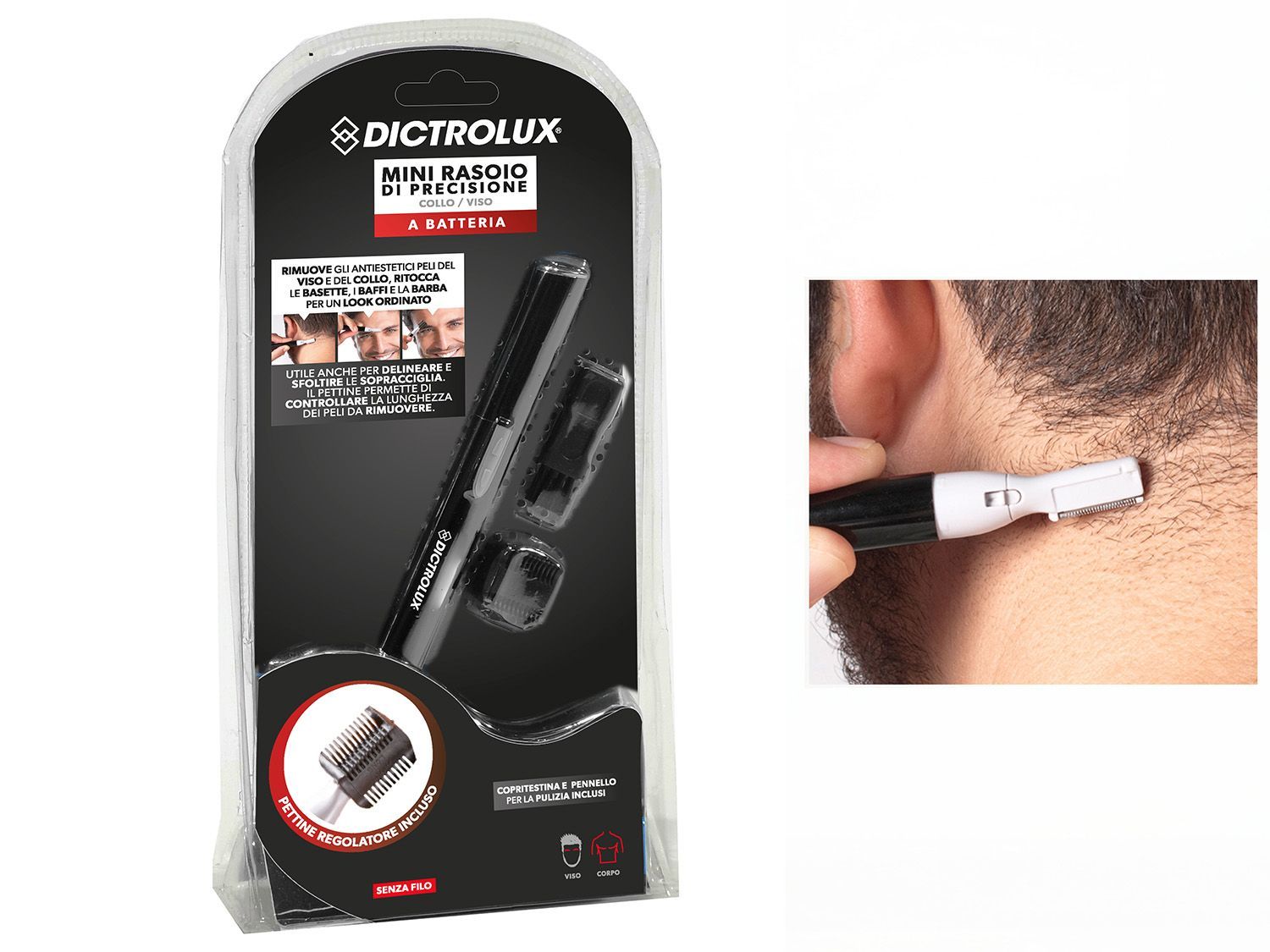 MINI RASOIO CON ACCESSORI DA UOMO